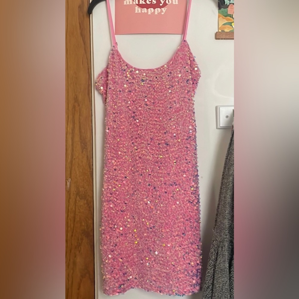 Lucy in the sky pink sparkly dress